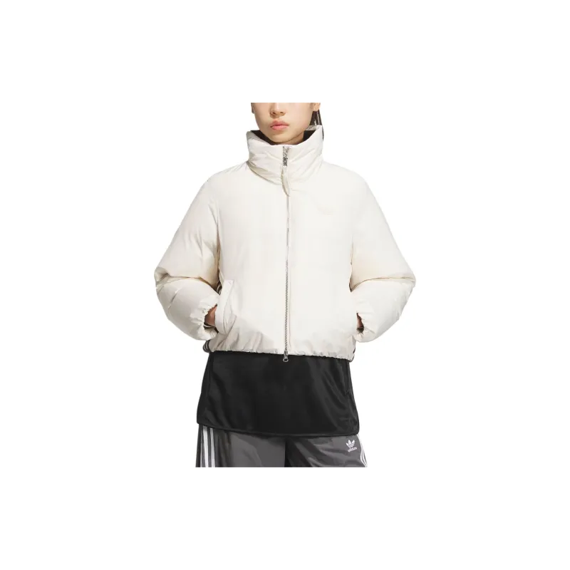 Adidas Originals FW24 NON QUILTING SHORT DOWN Jackets Coats Women's Wonder White-1