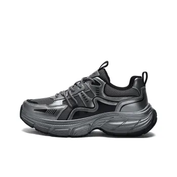 JEEP SPIRIT Anti Slip And Wear Resistant Lightweight Height Increasing Low Top Chunky Sneakers Men's Ancient City Gray