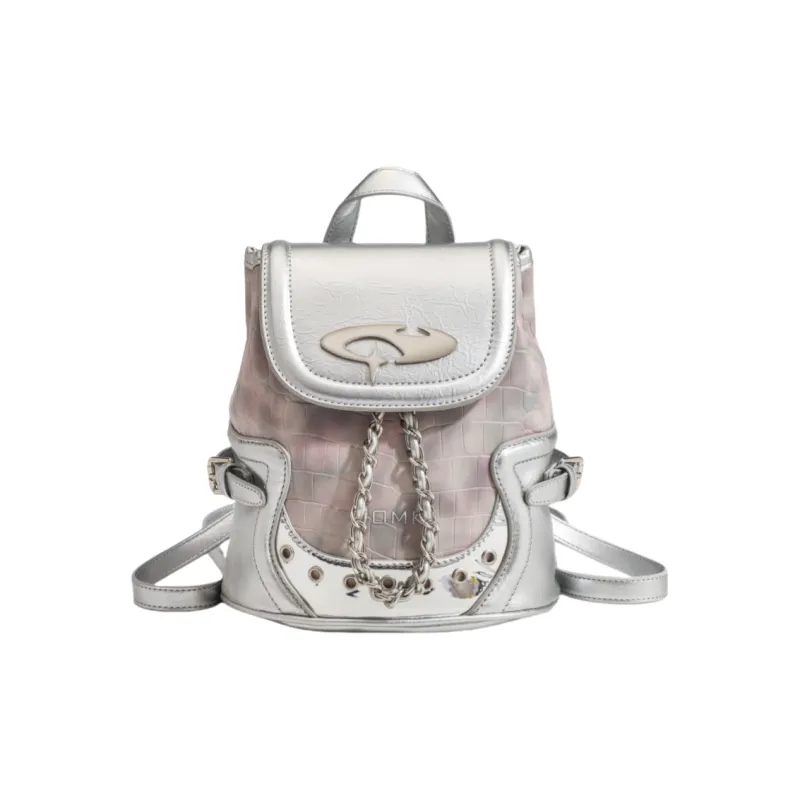 NOMK PU Handbag Backpack Regular Women's Dusty Pink/Classic Black-1