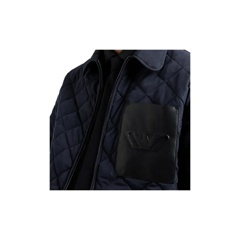 EMPORIO ARMANI Diamond quilted Nylon Blouson With Logo Pocket-3