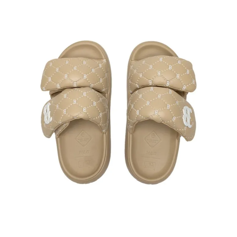 MLB Slipper Crystal Antibacterial Slide Slippers Unisex Light Camel-3