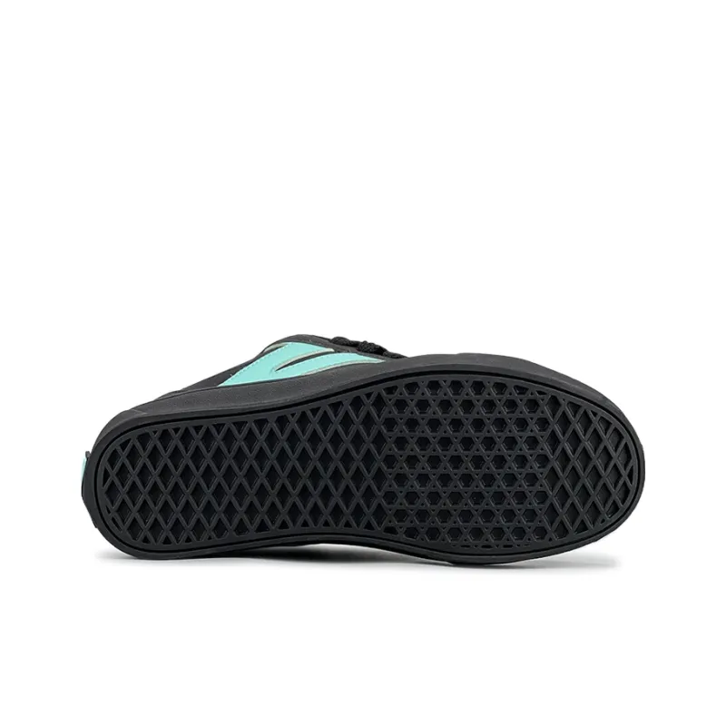 VFDF Puffy Shoes Anti Slip And Wear Resistant Breathable Low Top Skateboard Shoes Unisex Black Green-5