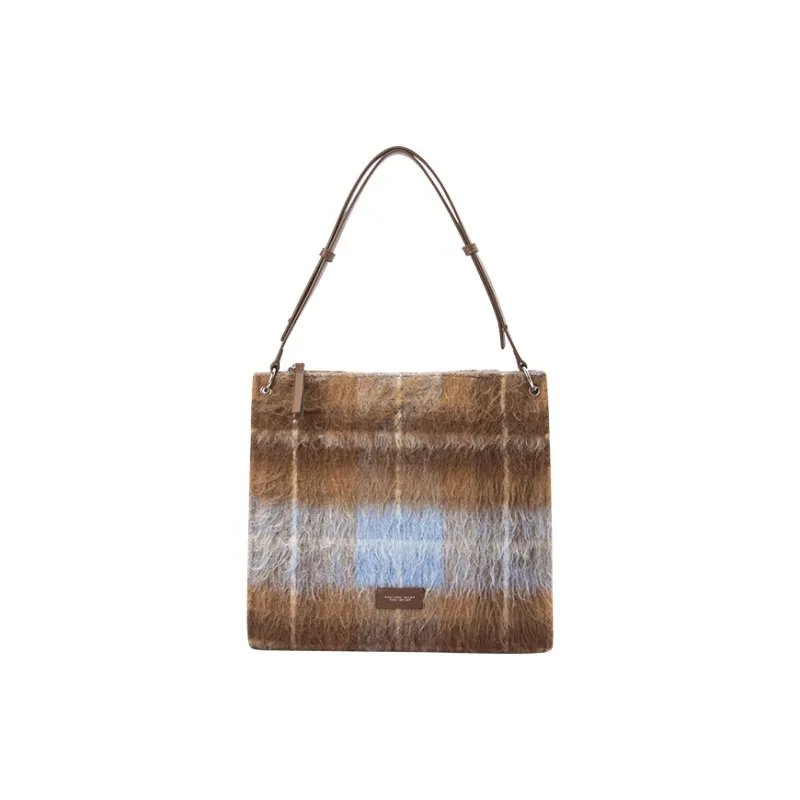 SEM/R Fabric Totes Handbag Shoulder Bag Regular Women's Green Coffee Tone/Blue Coffee Tone-2