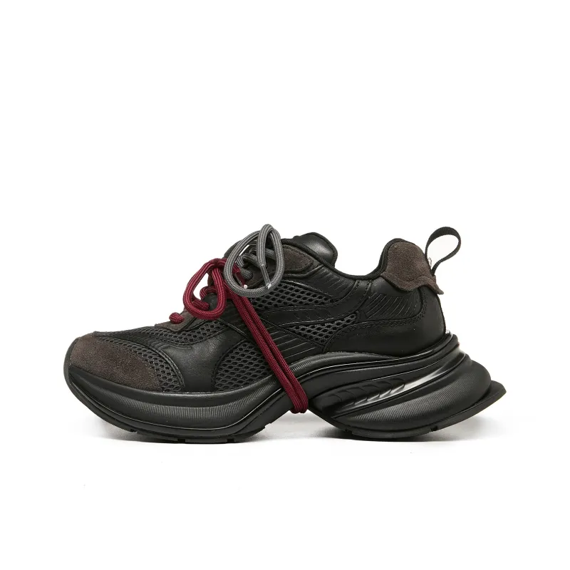 LEECAT STUDIO Anti-Slip Wear-Resistant Breathable Lightweight Height Increasing Low-Top Chunky Sneakers Women's-6