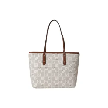 JANE KLAIN Synthetic Leather Tote Bag Shoulder Bag Regular Large Size Women's Black/Coffee/Brown
