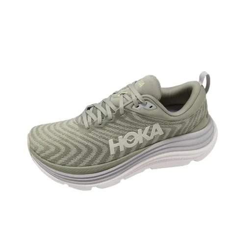 HOKA ONE ONE Gaviota 5 Running Shoes Men Low-Top Ash Green/Oatmeal Cream