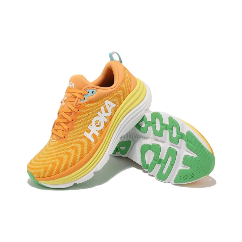 HOKA ONE ONE Gaviota 5 Anti-Slip Wear-Resistant Low-Top Casual Running Shoes Men's Yellow-3
