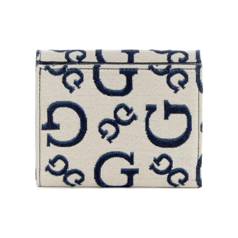GUESS Canvas Wallet Women's White & Blue-1