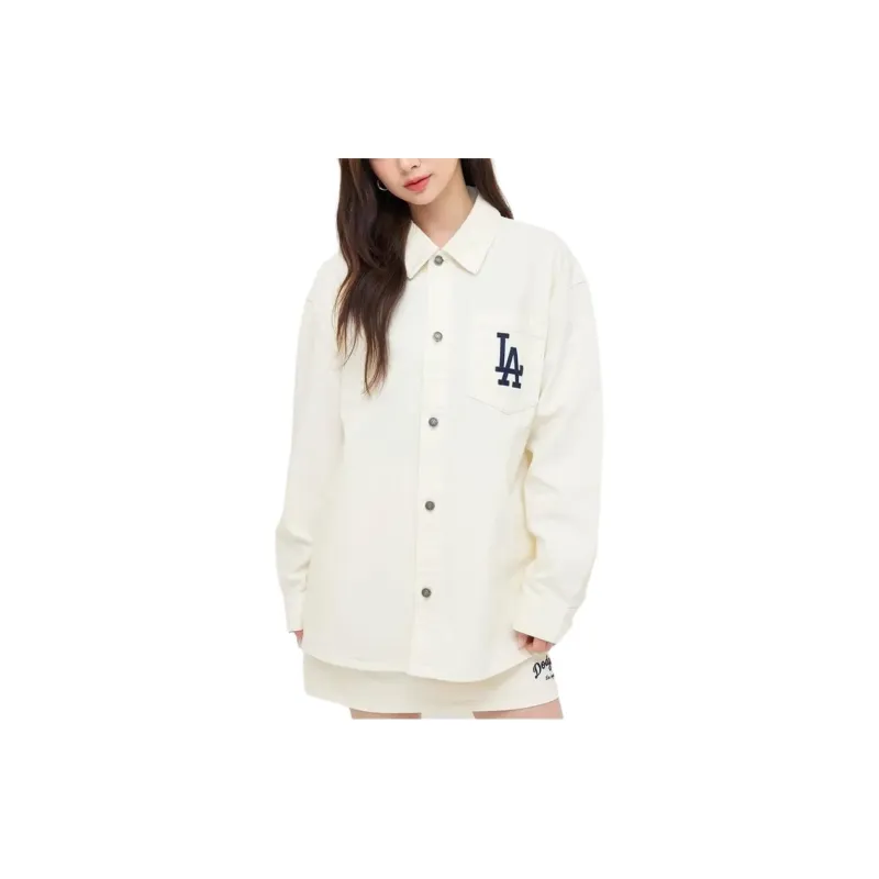 MLB Los Angeles Dodgers Varsity Shirt Unisex Dark Cream-2