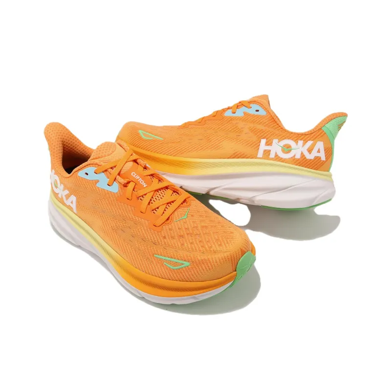 HOKA ONE ONE Clifton 9 Anti Slip Wear Resistant Low Top Casual Running Shoes Men's Yellow-2