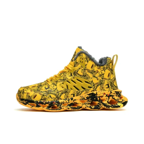 Kuding Slip Resistant Warm Mid Top Basketball Shoes Men's
