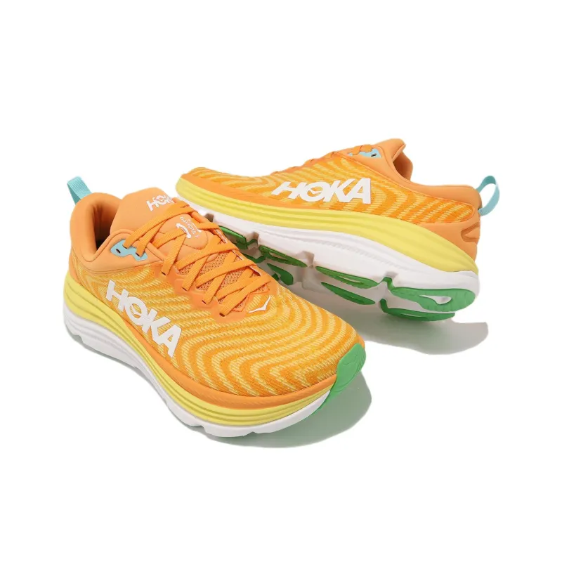 HOKA ONE ONE Gaviota 5 Anti-Slip Wear-Resistant Low-Top Casual Running Shoes Men's Yellow-2