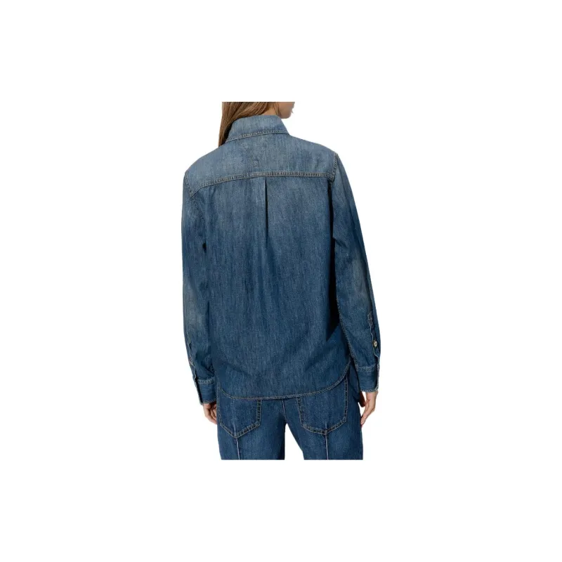 Bottega Veneta Light Washed Denim Relaxed Fit Shirt-5