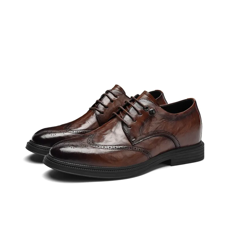 HLA Dress Shoes Men Low Top Black-18