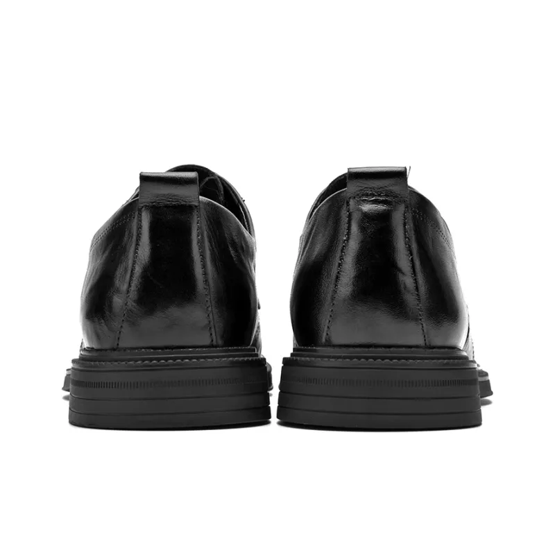 HLA Dress Shoes Men Low Top Black-13