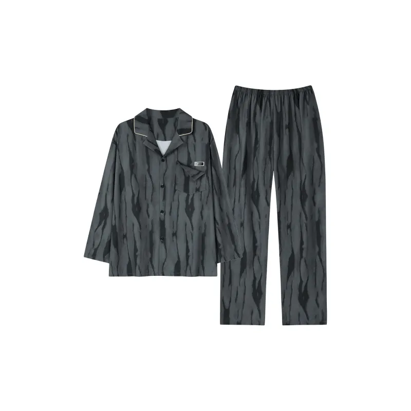 Qiao Ni Tong Pajama Set Men's Premium Black-33