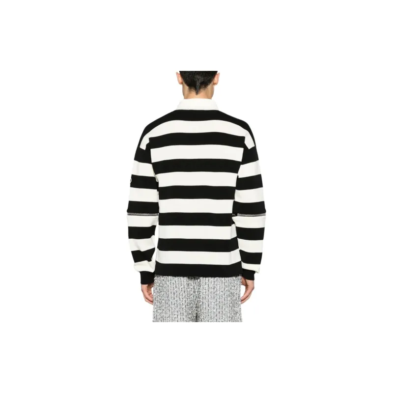 GUCCI Logo Patch Striped Polo Shirt-3