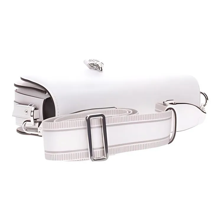 MICHAEL KORS Split Cow Leather Crescent Bag, Saddle Bag, Shoulder Bag, Crossbody Bag Medium Size Women's White-2