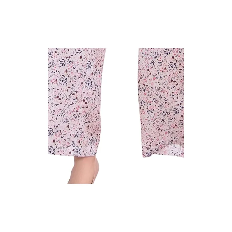 BESIONIA SS23 Casual Pants Women's Pink Floral-4