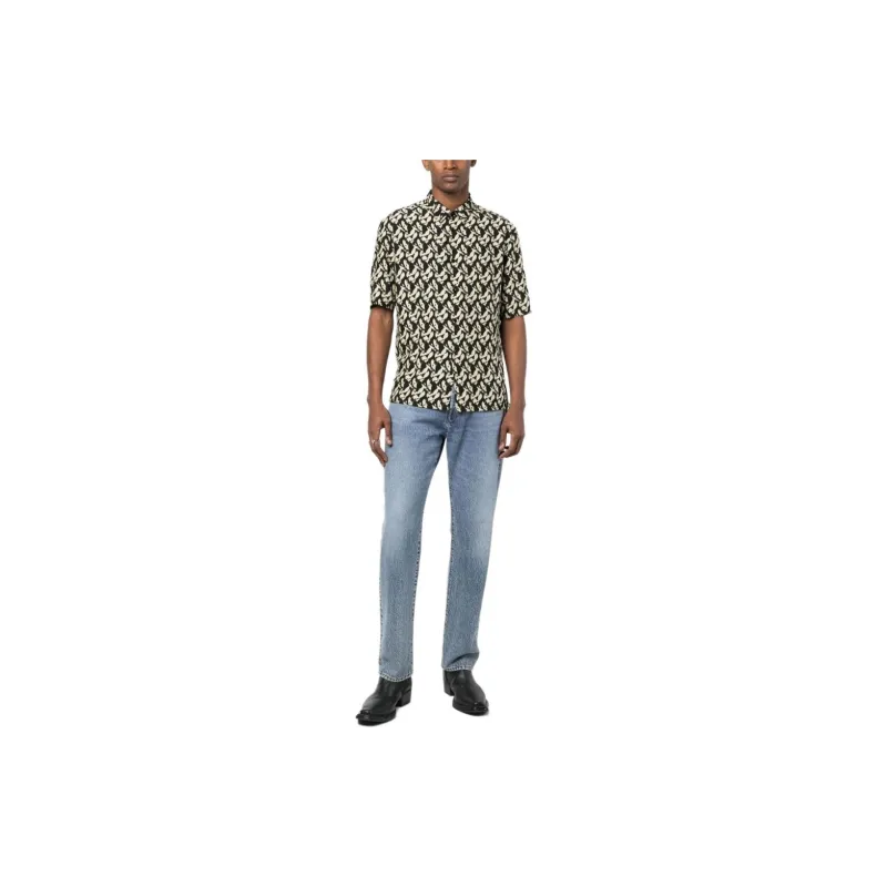 SAINT LAURENT All-Over Patterned Short-Sleeved Shirt-3