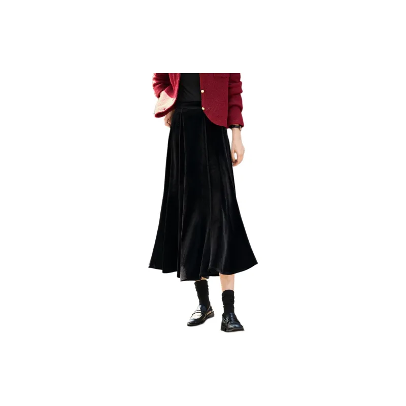 Mo Han Yi Mei Casual Long Skirt Women's Black-2
