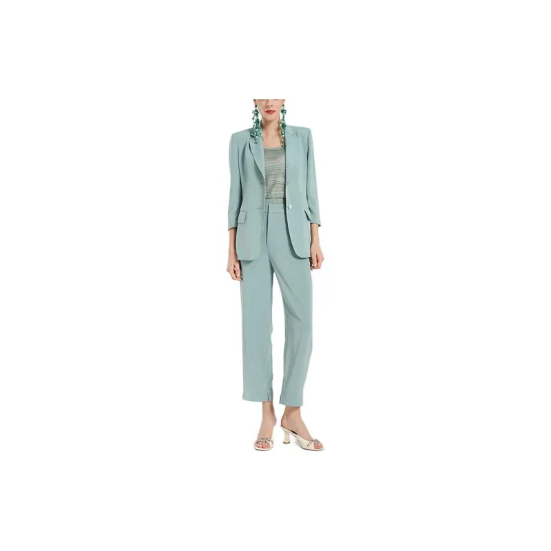BESIONIA SS24 Business Suits Coats Women's Light Blue-2