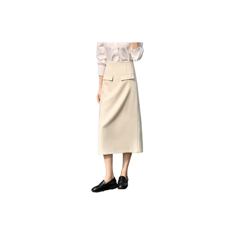Mo Han Yi Mei Casual Long Skirt Women's Cream White-1