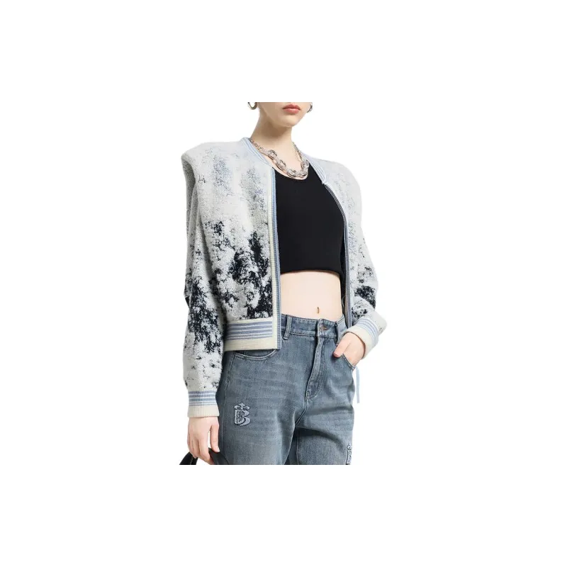 BESIONIA FW23 Sweater Women's Blue Pattern-3