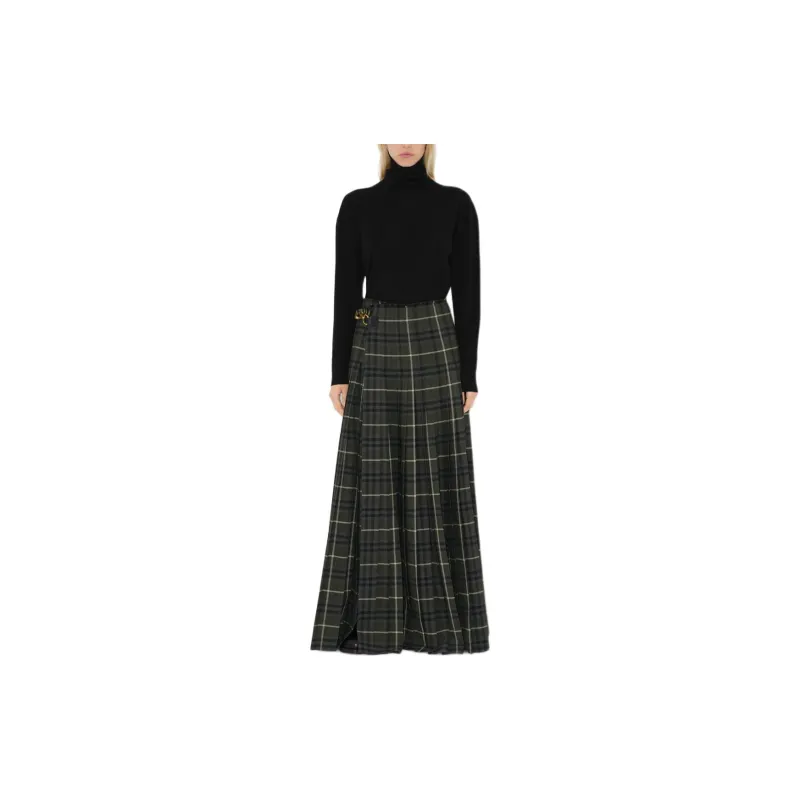 Burberry FW24 Casual Long Skirts Women's Green-1