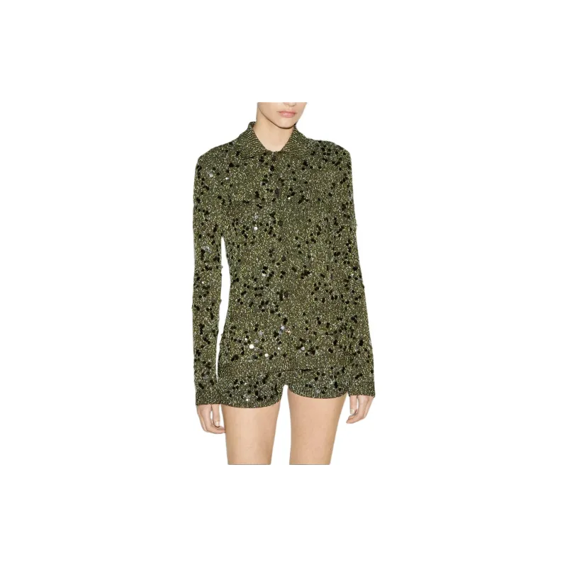 GUCCI Polo Neck Tweed Cardigan-2