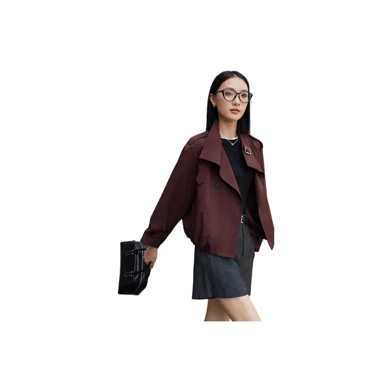 Yi Mengyuan Trench Coat Women's Ancora Red-12