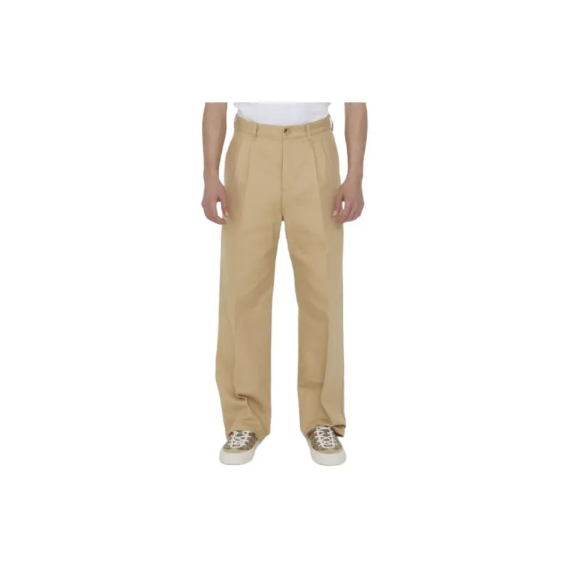 GUCCI Logo Embroidered Pressed Crease Trousers-2