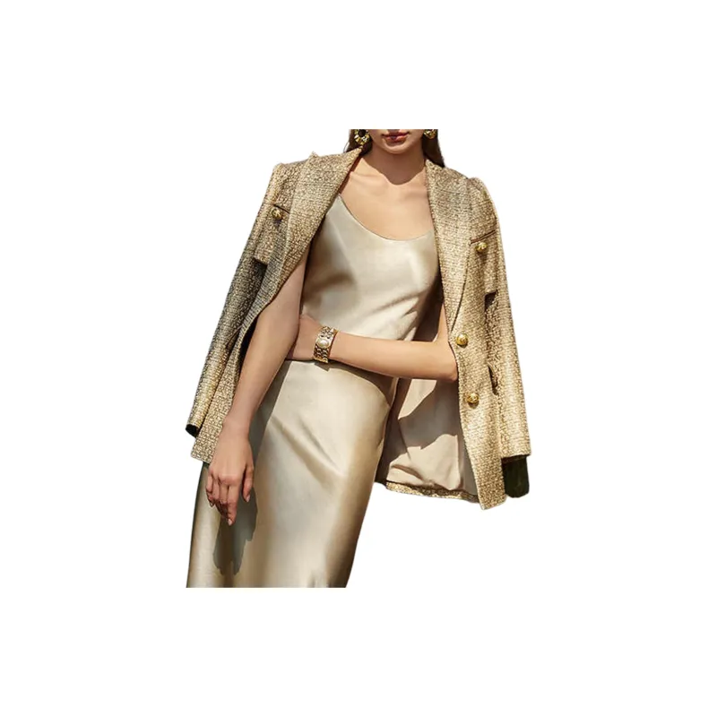 BESIONIA SS22 Business Suits Coats Women's Gold-1
