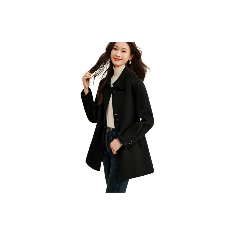 Mo Han Yi Mei Coats Women's Black-1