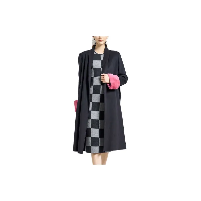 BESIONIA FW23 Coats Women's Black Gray Color-1