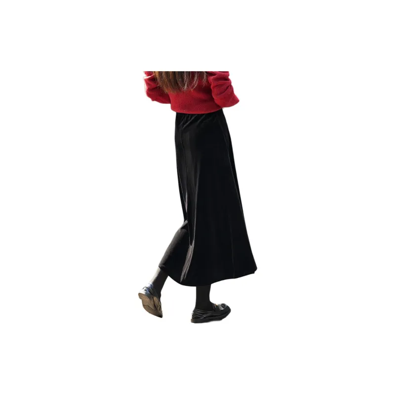 Mo Han Yi Mei Casual Long Skirt Women's Black-3