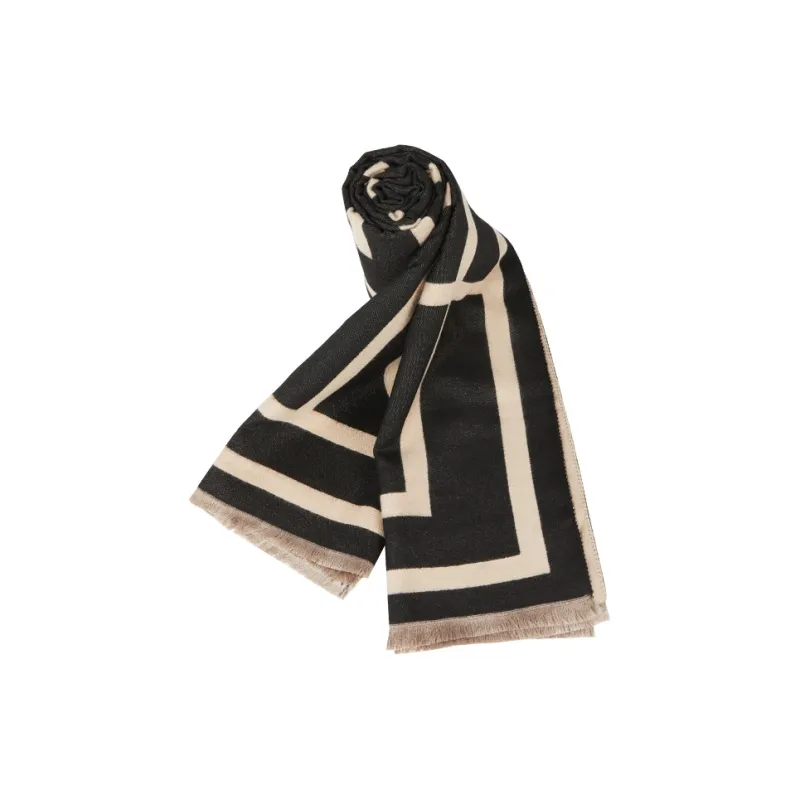 Narandu Knit Scarves Women's Black/Leather Pink/Gray-0