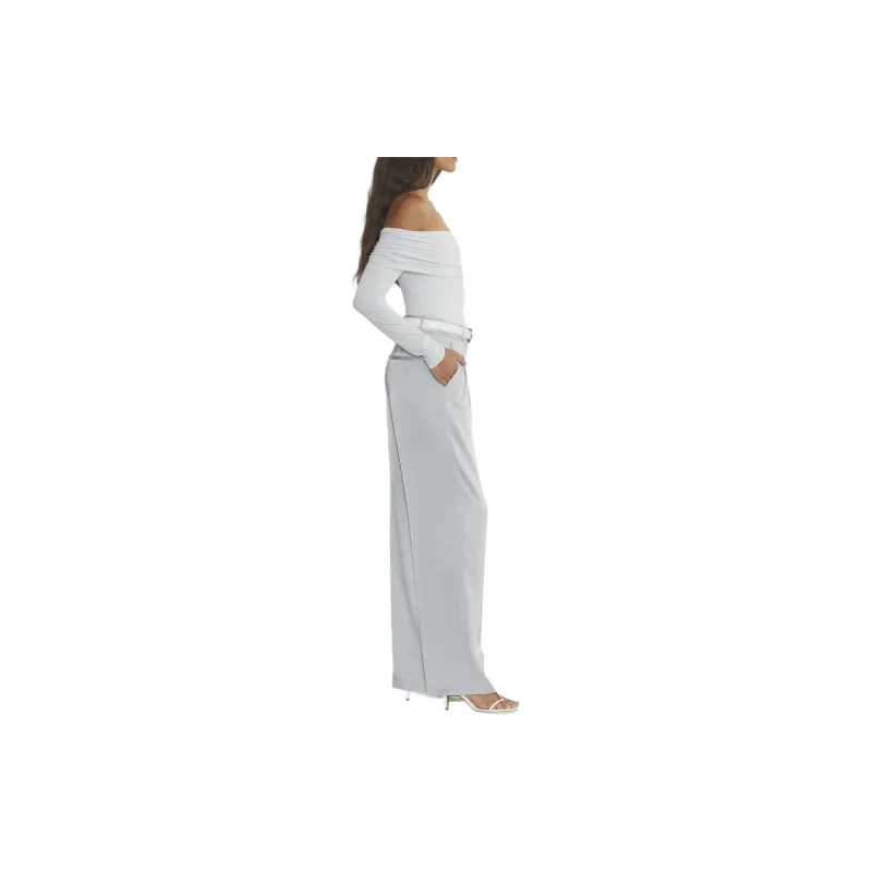 ARITZIA The Effortless Pant' The Effortless PantTM Satin Suit Trouser Women's Chrome Grey-4