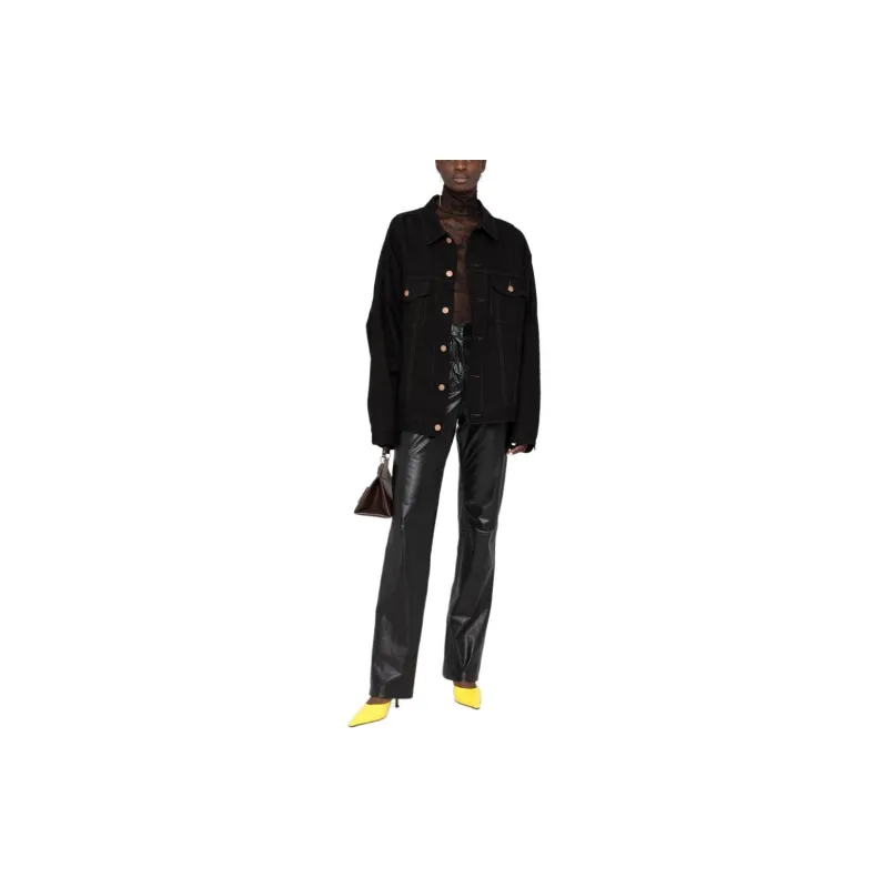 Balenciaga FW22 Denim Jacket Women's Black-1