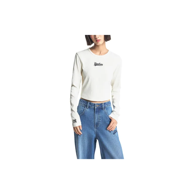 MLB New York Yankees Varsity Collection T Shirt Women's Cream-3