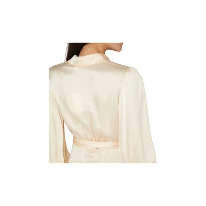 Zimmermann V Neck Satin Wrap Dress-5