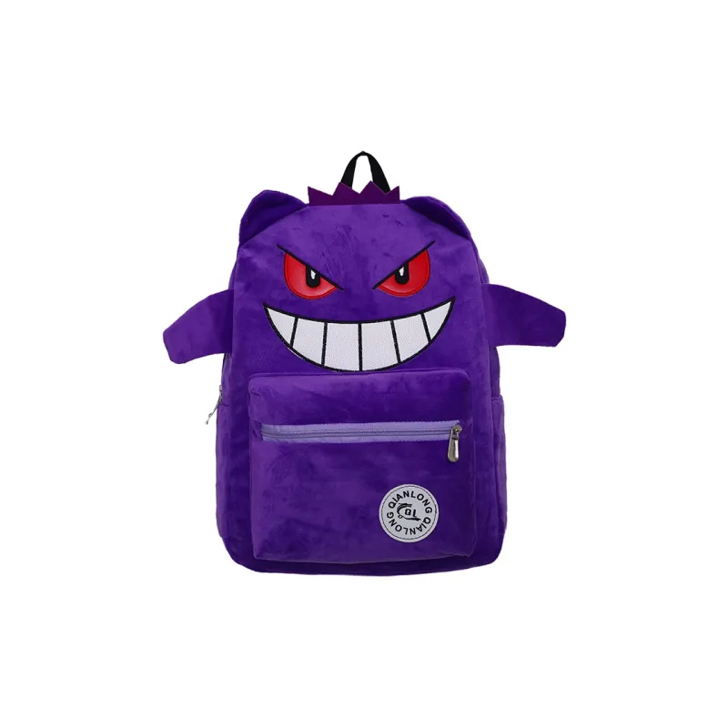 Travel Plush Backpack Unisex Black/Purple-7