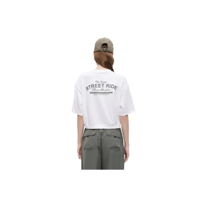 FILA FUSION Crop Tops Women's White-4