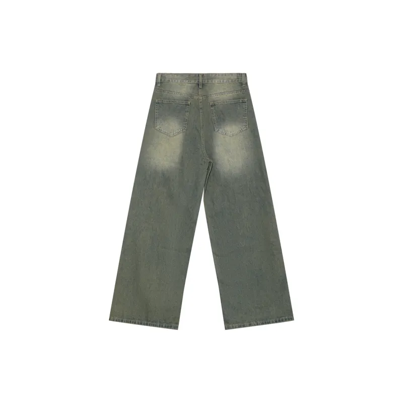 Voguo Relay Extended Length Floor Length Jeans Unisex Cyan-1