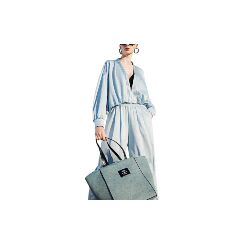 BESIONIA SS24 Cropped Coats Women's Light Blue-3