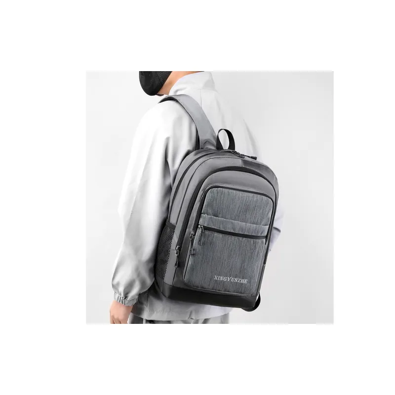 Travel Nylon Backpack Unisex Black/Gray/Brown/Dark Blue-5