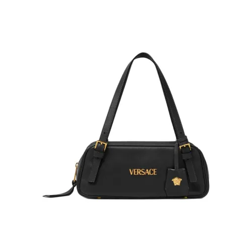 VERSACE Lambskin Handbag Shoulder Bag Women's Black