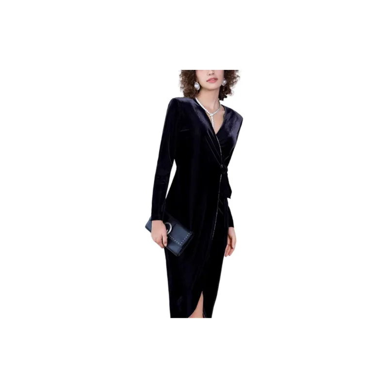 BESIONIA SS23 Long Sleeved Dresses Women's Black-1