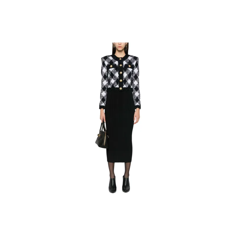 BALMAIN Plissé effect Midi Skirt-1