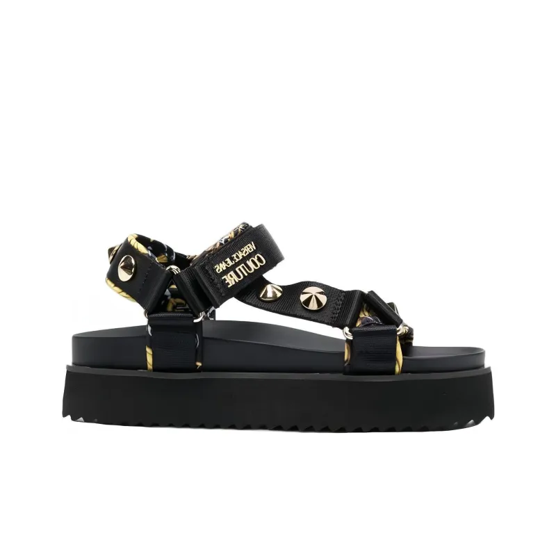 VERSACE JEANS Beach Sandals Women's Black-4